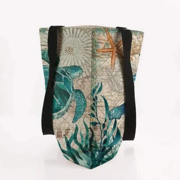 Turtle Tote Bag Tortiose Canvas Bag Sea Turtle Bag Shoulder Tote Bag Beach NEW - Picture 4 of 7